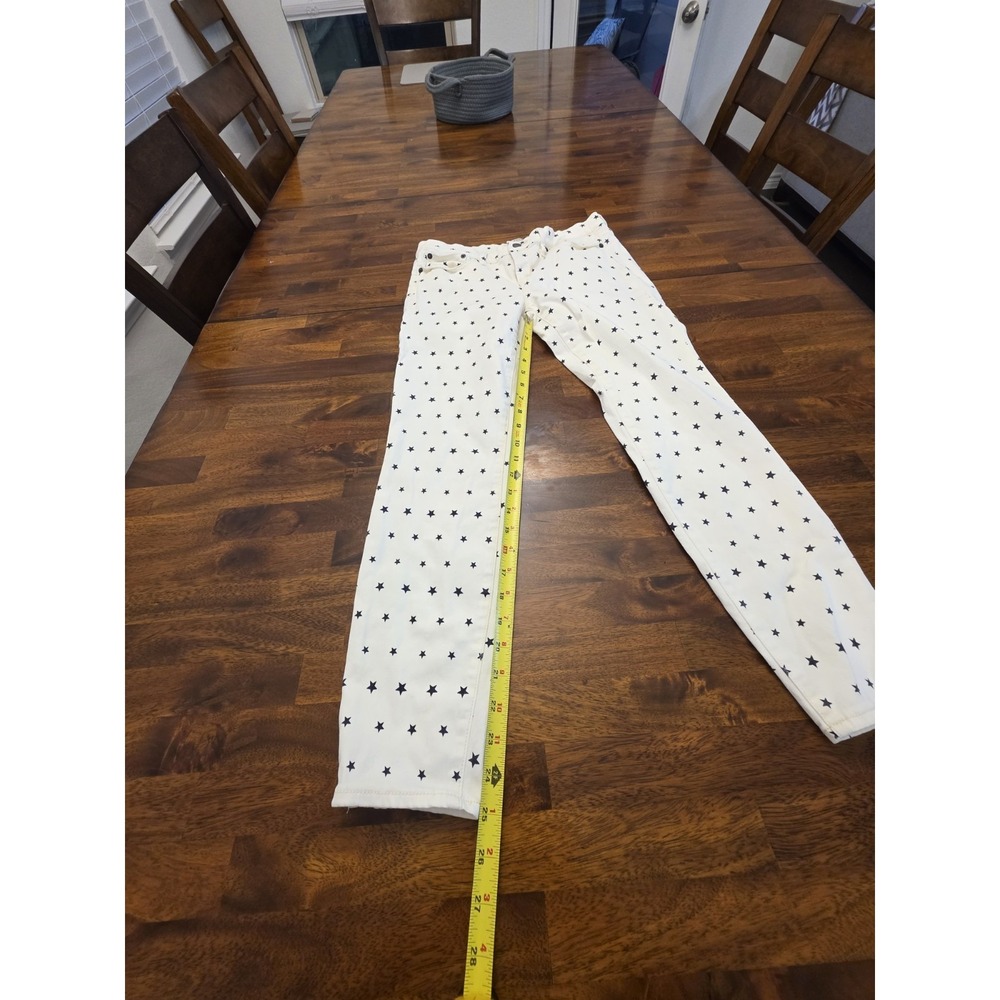 J Crew‎ Women's Jeans Toothpick Size 30 White Stars Stretchy Y2k Genx Genz - Picture 4 of 14